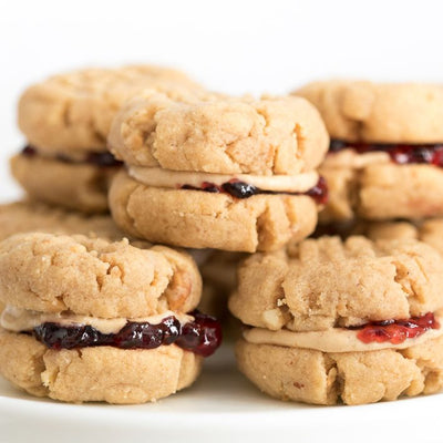 Perfectly Chewy Peanut Butter & Jelly Cookie Sandwiches