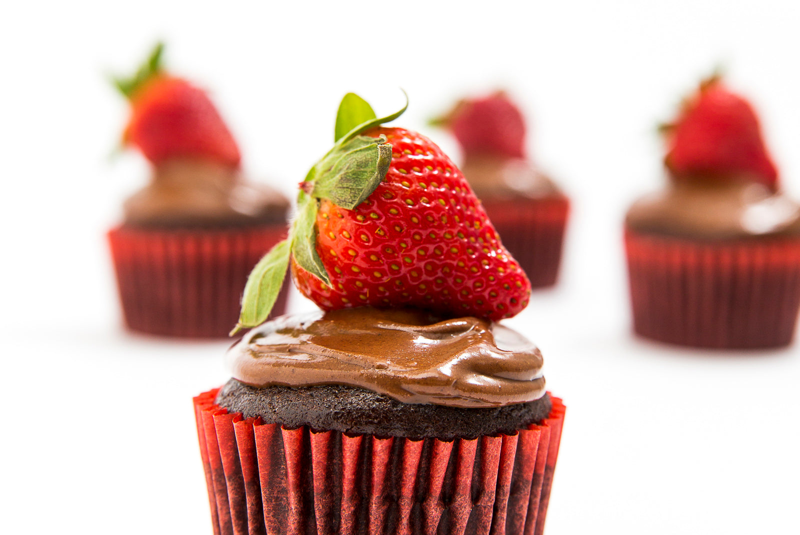 Miss Jones Baking Co's Chocolate Hazelnut Strawberry Cupcakes
