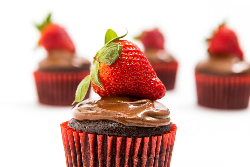 Chocolate Hazelnut Strawberry Cupcakes