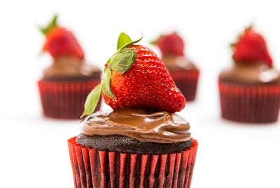 Chocolate Hazelnut Strawberry Cupcakes