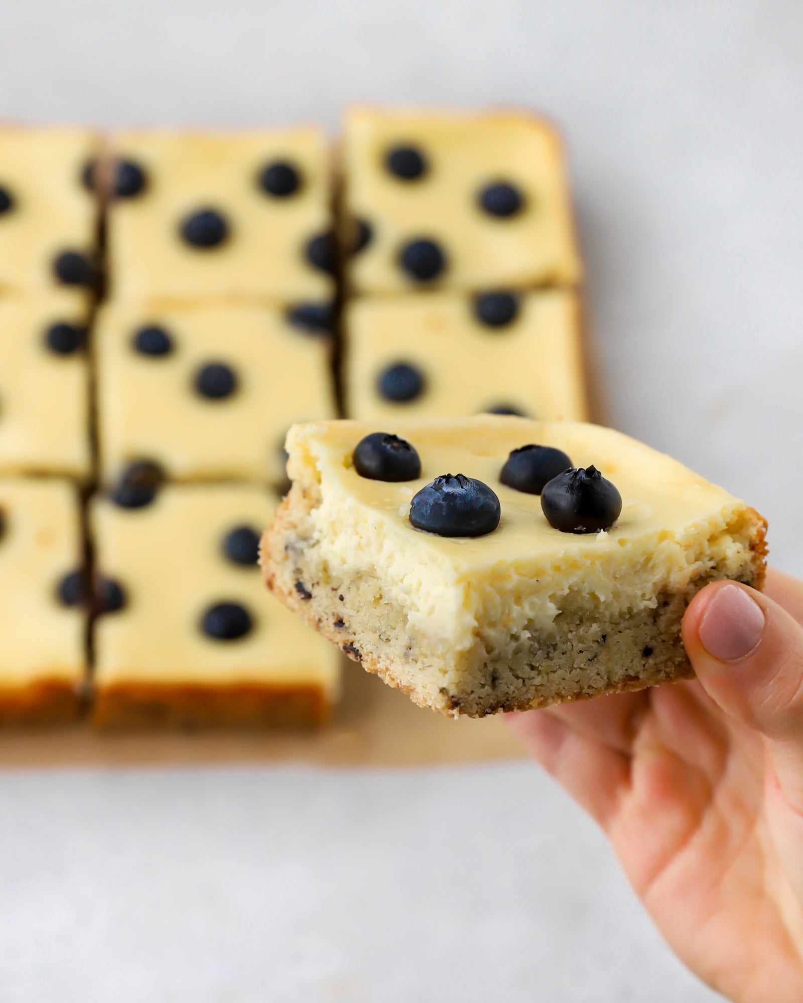 Keto Blueberry Cheesecake Bars