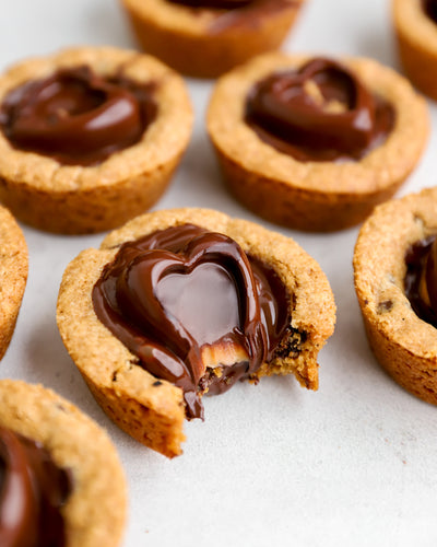 Chocolate Peanut Butter Heart Cookie Cups