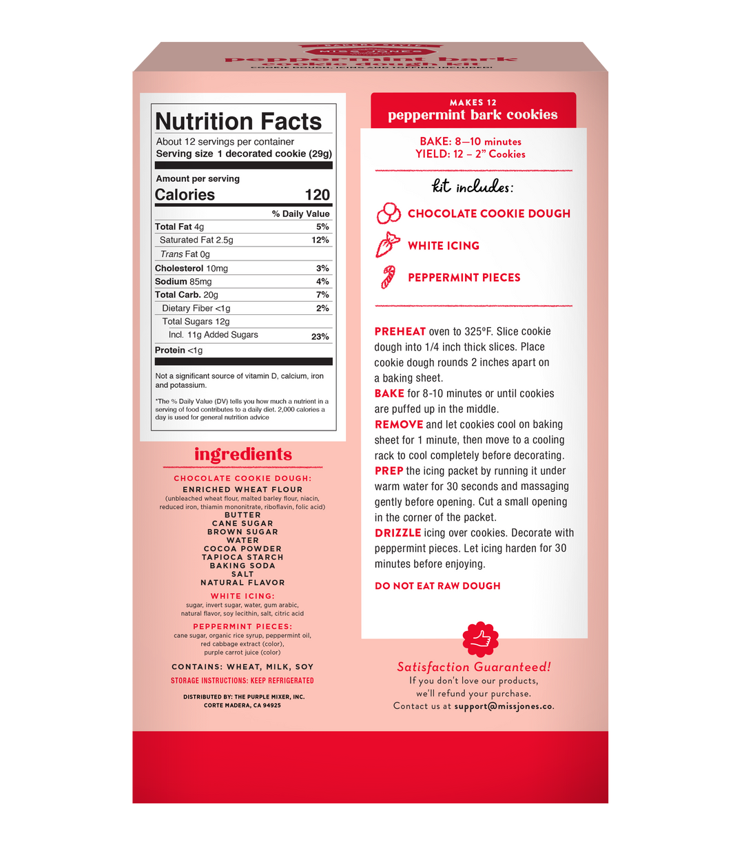 Bakery Style Peppermint Bark Cookie Dough Kit