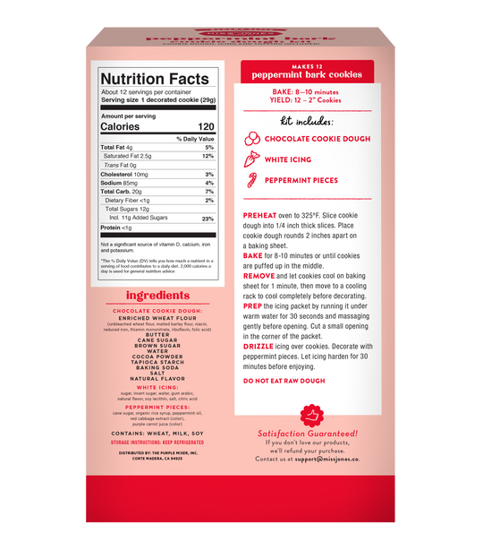 Bakery Style Peppermint Bark Cookie Dough Kit