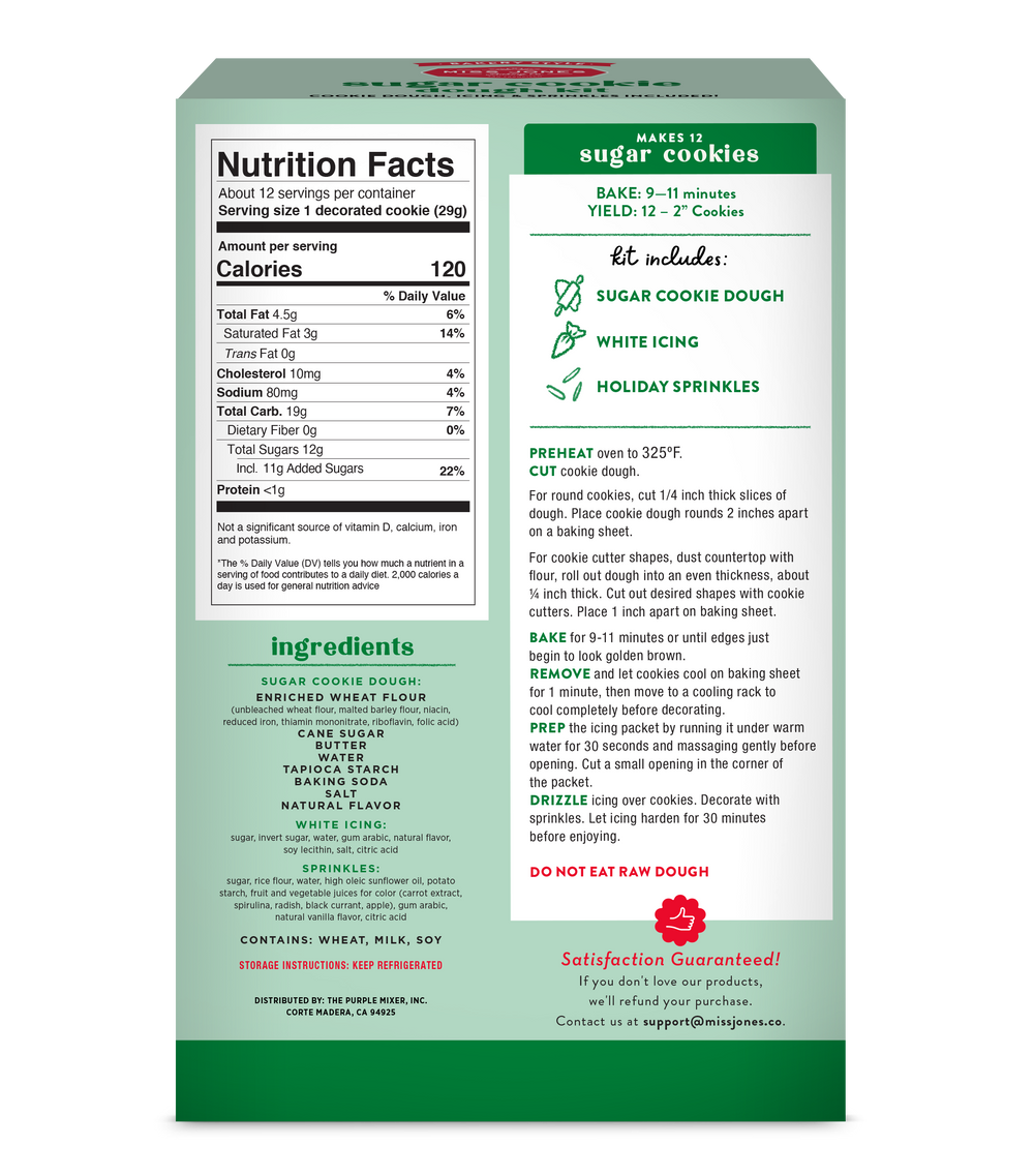 Bakery Style Holiday Sugar Cookie Dough Kit