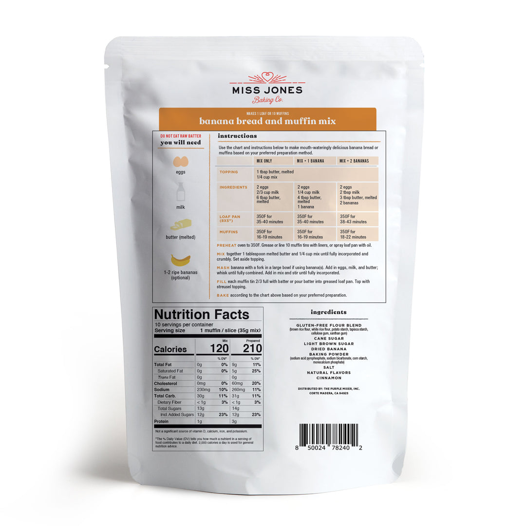 Gluten-Free Banana Bread and Muffin mix