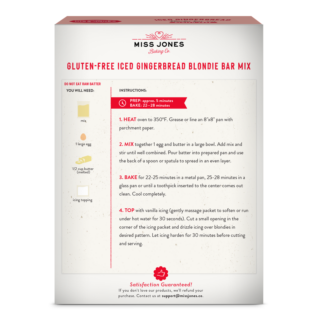 Gluten Free Iced Gingerbread Blondie Bar Kit