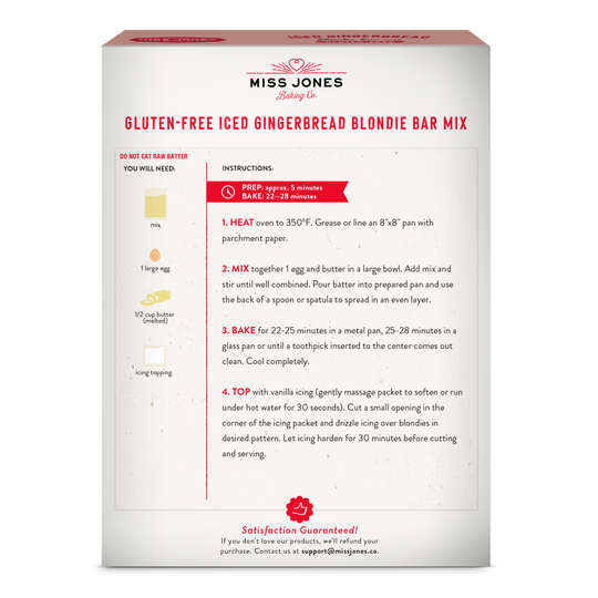 Gluten Free Iced Gingerbread Blondie Bar Kit