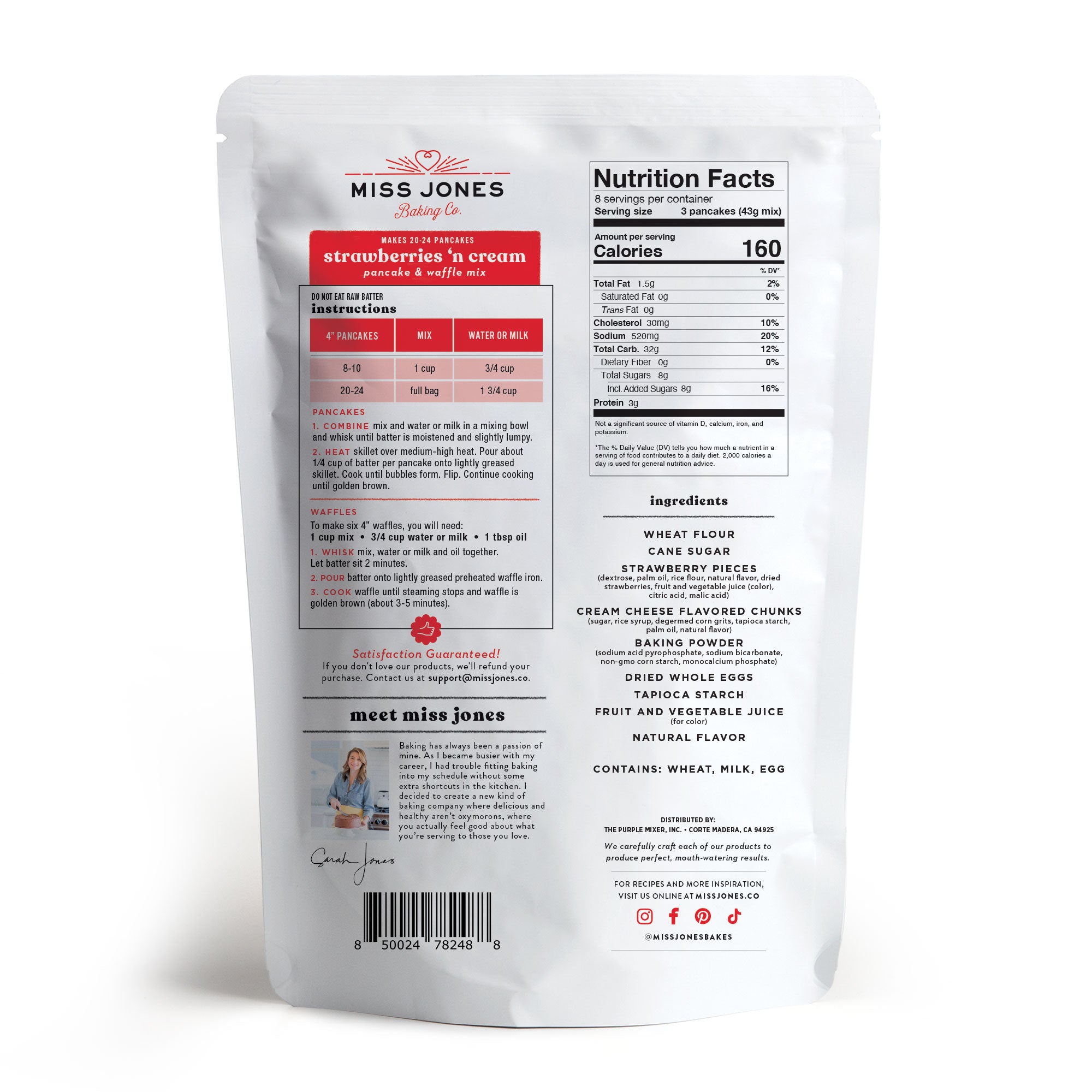 Strawberries & Cream Pancake & Waffle Mix – Miss Jones Baking Co