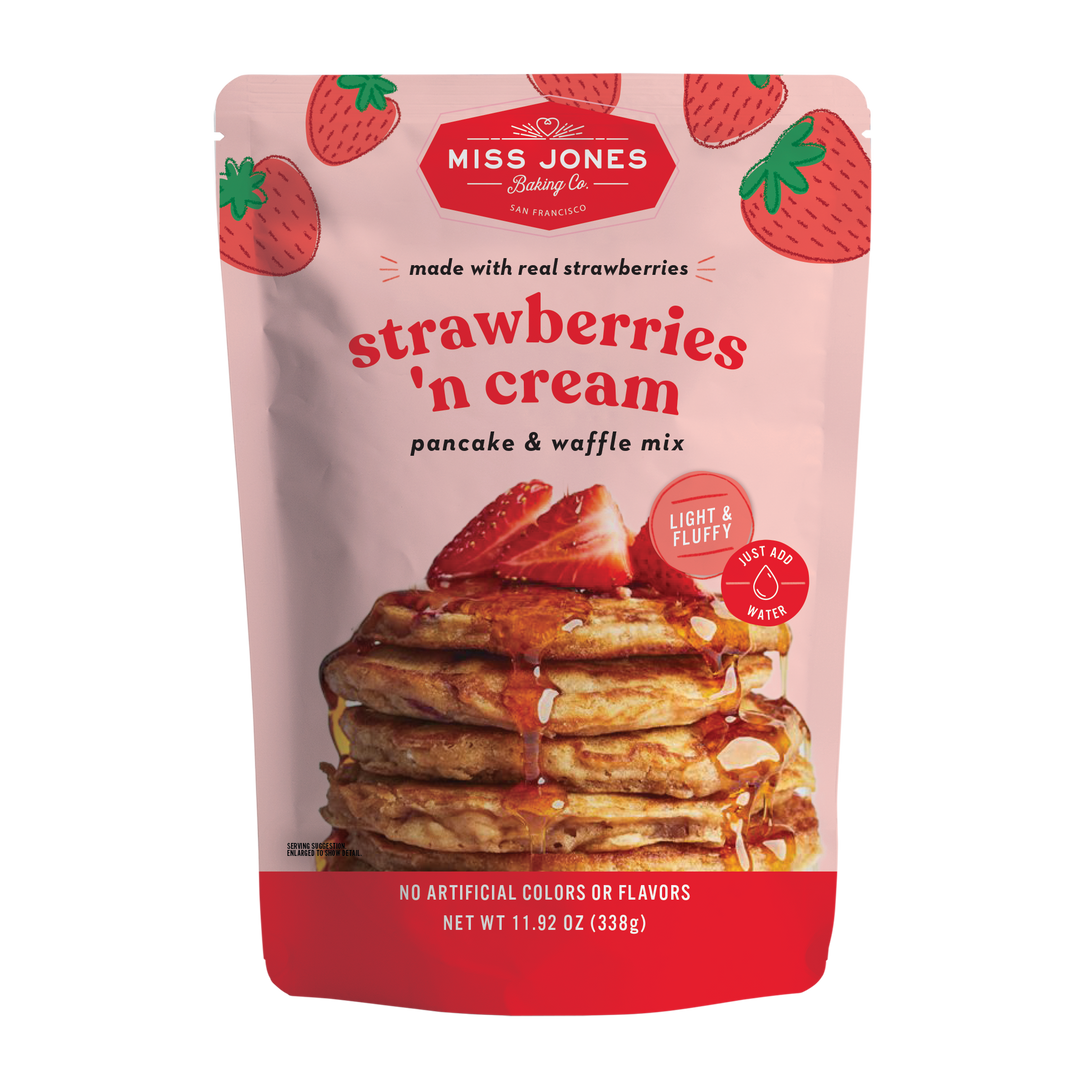 Miss Jones Strawberry Pancakes front of package