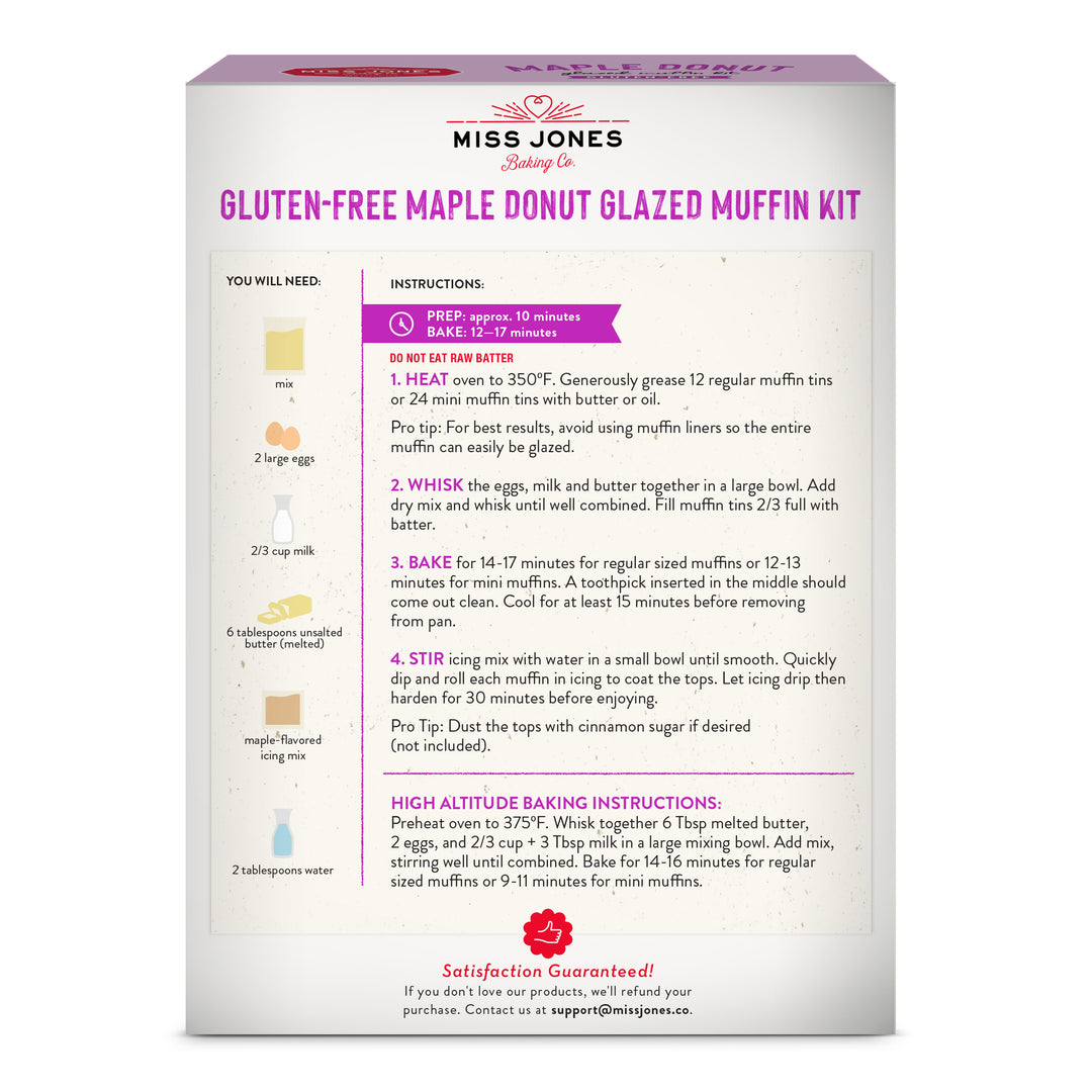Gluten Free Maple Donut Glazed Muffin Kit
