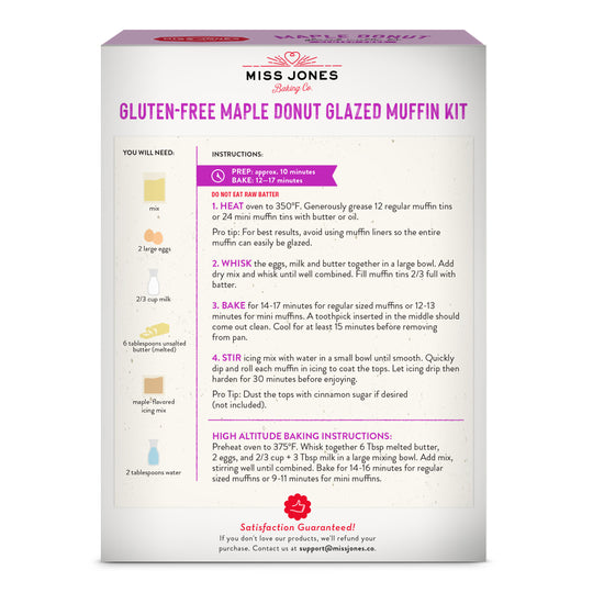 Gluten Free Maple Donut Glazed Muffin Kit