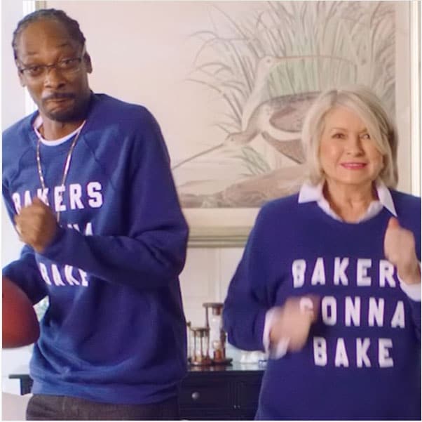 Snoop Dogg and Martha Stewart wearingMiss Jones Baking Co.- Bakers Gonna Bake Crewneck Navy sweatshirt