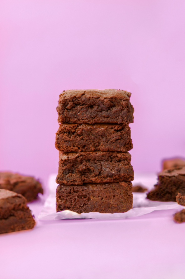 Stack of Miss Jones Baking Co. Everyday Delicious Brownie Mix
